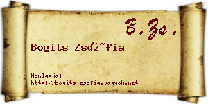 Bogits Zsófia névjegykártya